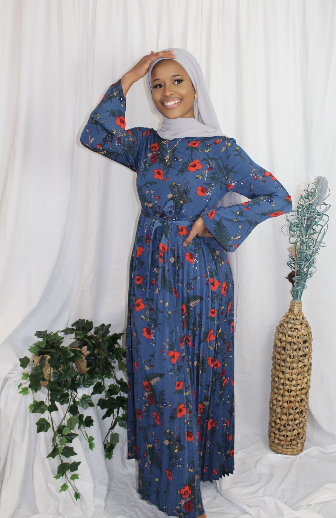 Floral long sleeve maxi dress